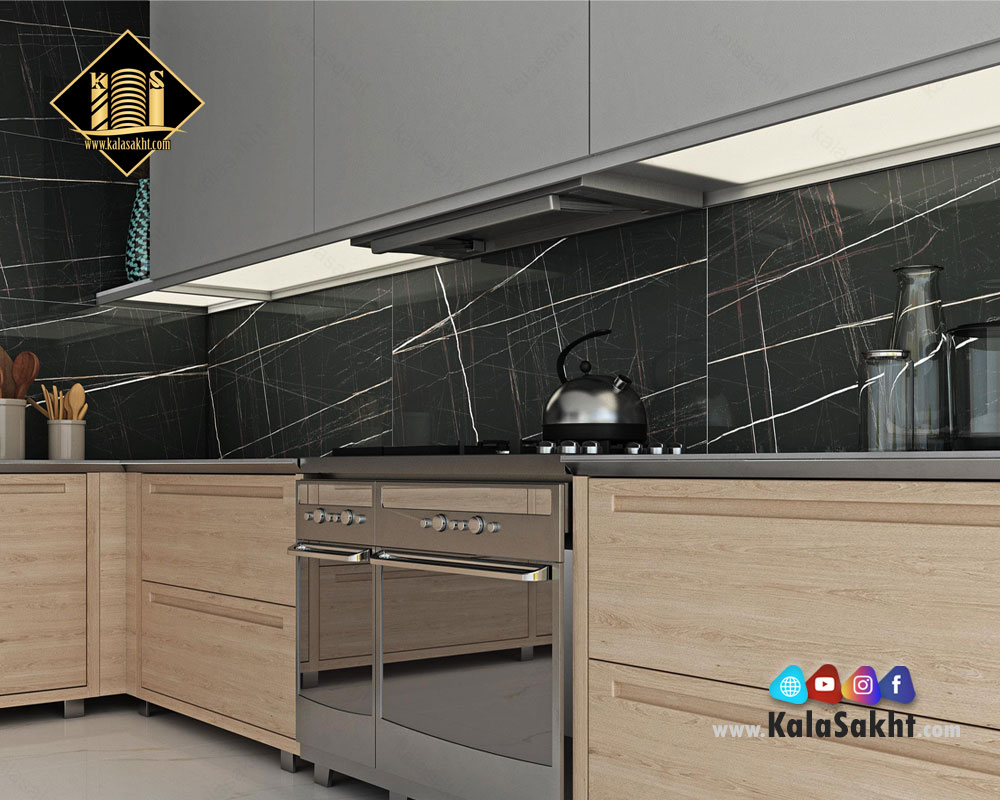 سرامیک بین کابینتی مشکی 60*120